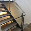 Edelstahl-Glas-Treppengel&auml;nder mit Klarglas-F&uuml;llung1